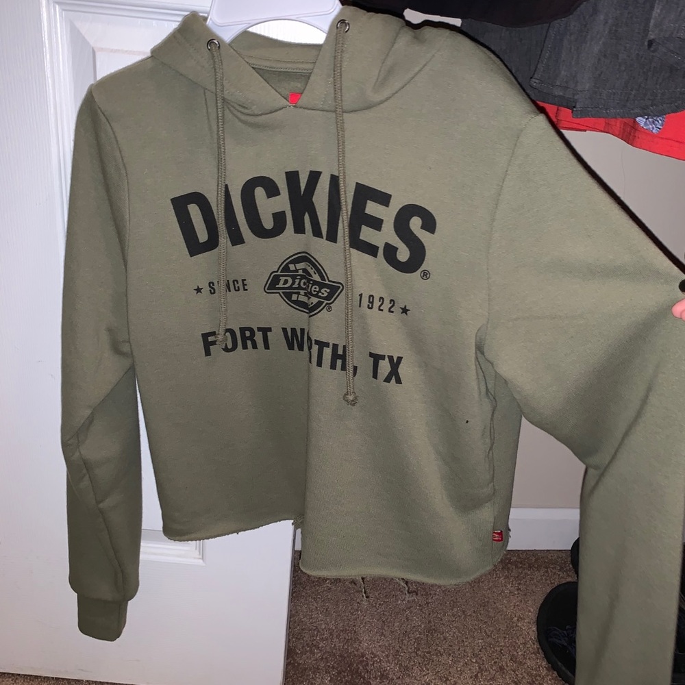 Dickies Cropped Army Green Hoodie